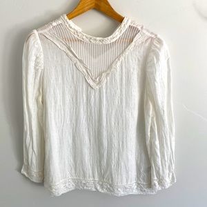 Hinge cream blouse with lace detail size m